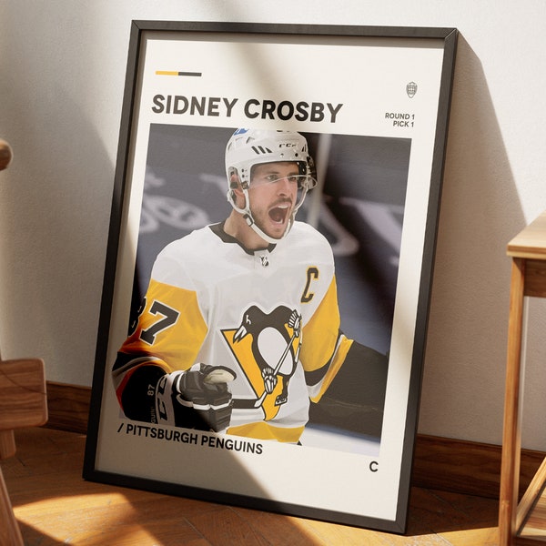 Sydney Crosby Poster, Pittsburgh Penguins Poster, NHL Art, Minimalist Poster, Bedroom Wall Art, NHL Digital Download
