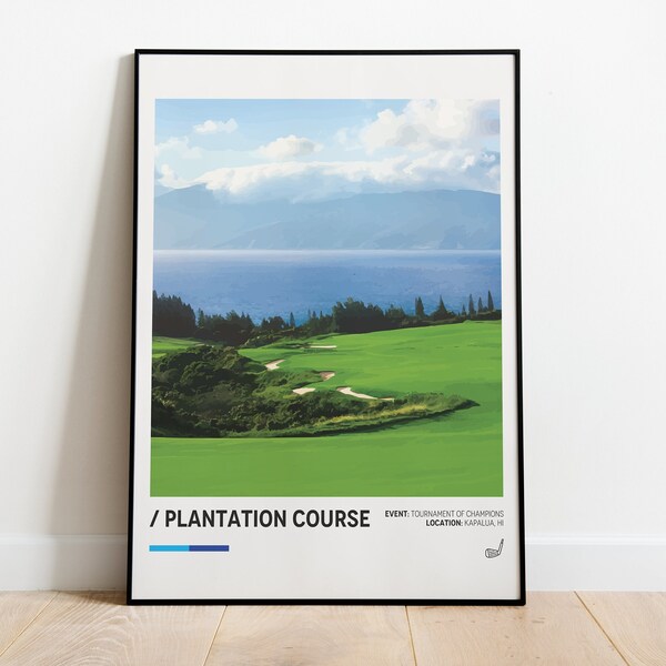 Plantation Course Poster, Tournament of Championship Poster, Minimalist Sports Poster, Golf Wall Art, Golf Course Print Download