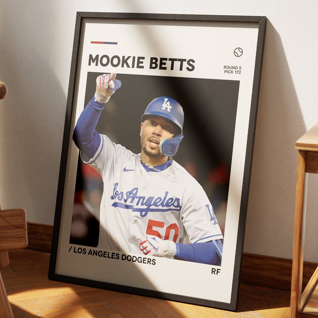 Mookie Betts Poster, Los Angeles Dodgers Poster Print, MLB Poster