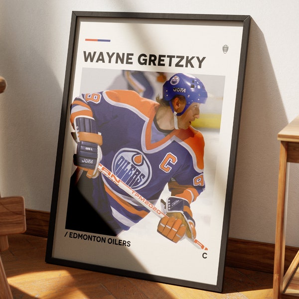 Wayne Gretzky Poster, Edmonton Oilers Poster, NHL Art, Minimalist Poster, Bedroom Wall Art, NHL Digital Download