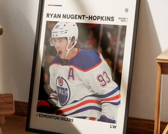 Ryan Nugent-Hopkins Poster, Edmonton Oilers Poster, NHL Art, Minimalist Poster, Bedroom Wall Art, NHL Digital Download