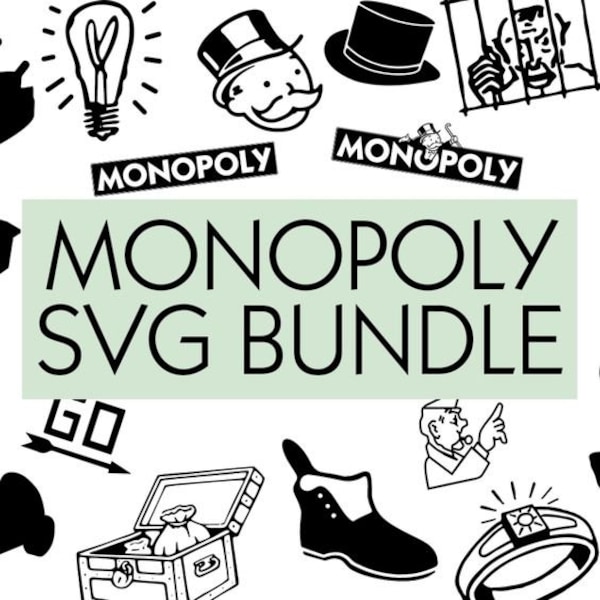 Lot Monopoly SVG, Symboles de monopole, Personnages de monopole, Pièces de monopole, SVG de monopole