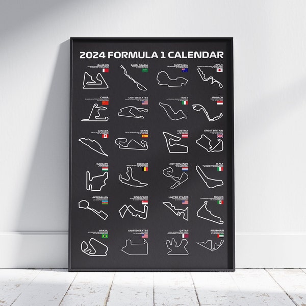 F1 2024 Circuits Etsy