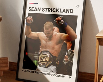 Sean Strickland Poster, MMA Poster, Minimalist Poster, Bedroom Wall Art, Sean Strickland UFC Wall Art