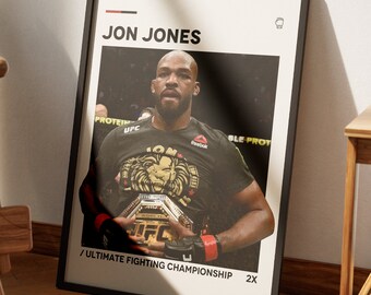 Jon Jones Poster, MMA Poster, Minimalist Poster, Bedroom Wall Art, Jon Jones UFC Wall Art