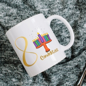 Hanukkah Mug, Happy HANUKKAH Name Mug, Chanukkah Gifts, Jewish Mug, Menorah mug, Hanukkah Coffee Mug, Sephardi mug