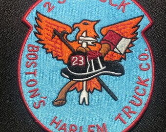 Boston Fire Dept Ladder Truck 23 Patch New York NDNY NH MA Mass Bostons Harlem Truck Dorchester Red Sox Celtics Bruins Patriots
