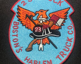 Boston Fire Dept Ladder Truck 23 Patch New York FDNY NH MA Mass Bostons Harlem Truck Dorchester Red Sox Celtics Bruins Patriots