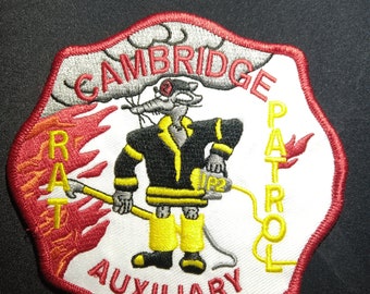 Cambridge Auxiliary Fire Dept Rat Patrol Patch MA FDNY New York Fire