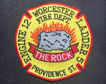 Worcester Feuerwehrauto-12 Leiter-5 Gelb The Rock Patch MA Boston Vermont nh LDNY New York Jersey Hartford Springfield Indianer