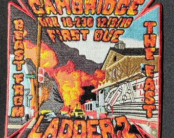 Cambridge Fire Dept 10 Alarm Fire Ladder 2 Beast Patch MA FDNY New York Fire