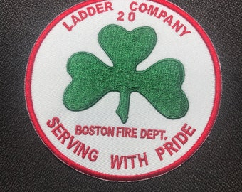 Boston Fire Dept Ladder 20 Patch South Boston Shamrock Irish New York LDNY NH MA Mass