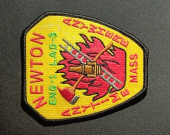 Newton Fire Dept Engine 1 Ladder 3 Anytime Anywhere Patch MA FDNY New York Fire