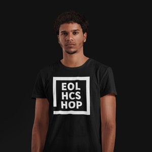 Men & Women&#39;s Black and White T-Shirt | eolhcshop LOGO T-Shirt (Black)
