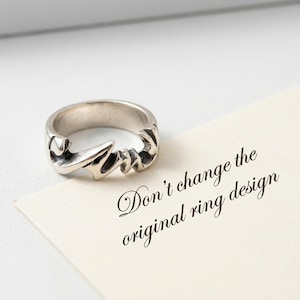 Script Font Engraved Handmade Silver Ring