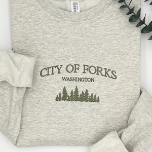 City of Forks Embroidered Sweatshirt: Washington Forest Hoodie