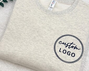 Custom Embroidered Logo Sweatshirt, Business Brand Logo, Front and Back Logo Hoodie, Custom Design, Team Logo Shirt, Company Logo Gifts