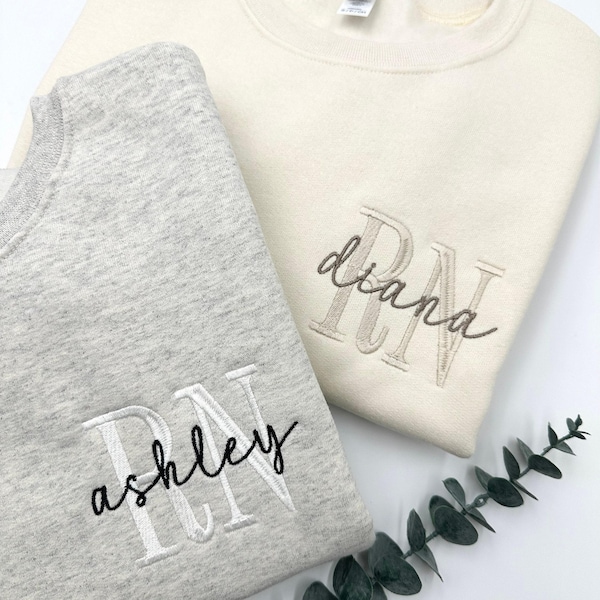 Embroidered Nurse Sweatshirt Hoodie: Athletic Block Gemma, Nursing School Gift