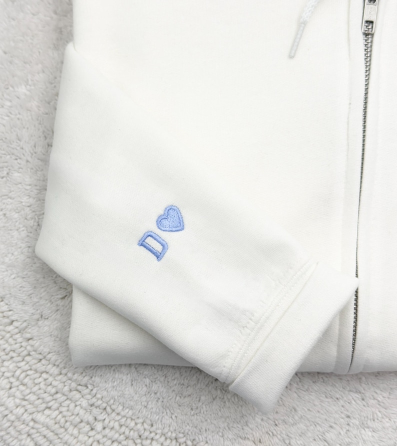 Custom Embroidered Bride Full-Zip Hoodie, Personalized Wedding Gift, Future Mrs image 3