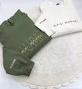 Embroidered Wifey\/Hubby Sweatshirt: Tone on Tone Bridal Gift