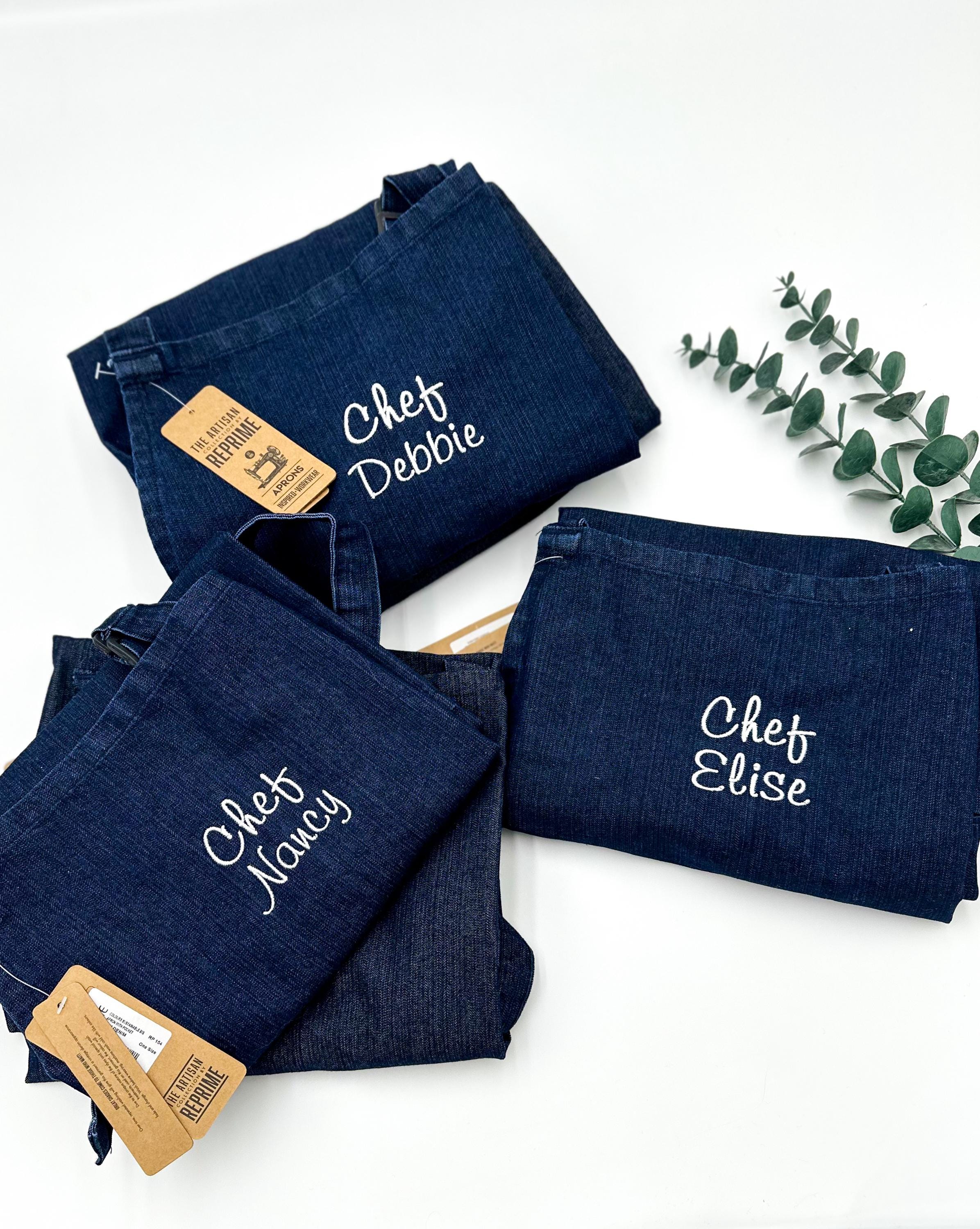 Custom Embroidered Denim Apron: Personalized Chef Gift