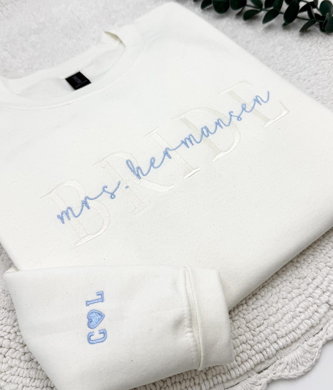 Embroidered Bride Sweatshirt, Personalized Wedding Gift, Future Mrs