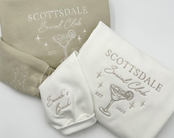 Custom Embroidered Bachelorette Sweatshirt: Bridal Party Wedding Favors