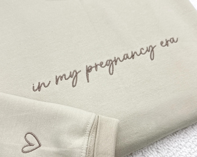 Embroidered 'In My Pregnancy Era' Sweatshirt: Personalized Pregnancy Gift