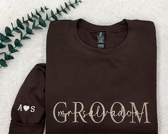 Embroidered Groom Sweatshirt, Personalized Wedding Gift, Future Mr