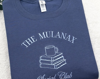 Custom Embroidered Book Club Sweatshirt Hoodie: Bookish Novel Reader Gift