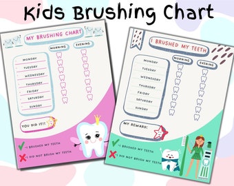 kids brushing chart, brush my teeth, kids brush my teeth chart, teeth chart,