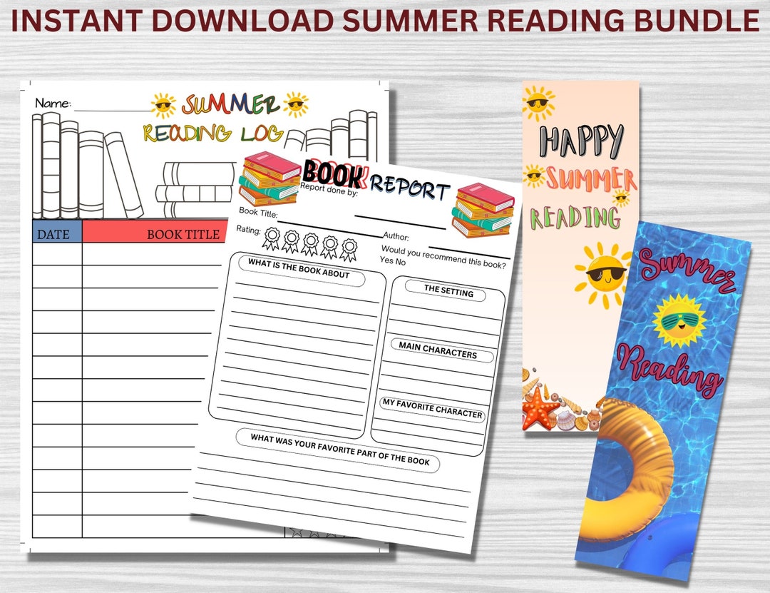 Kids Reading Log Printable, Reading Log for Kids, Book Report Printable