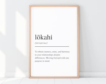 Lokahi Definition Print, Hawaiian Wall Art (Digital Download)