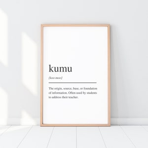 Kumu Definition Print, Hawaiian Wall Art, Foundation Definition Decor, Inspirational Art, Minimalist Wall Decor, Hawaiian Vocabulary