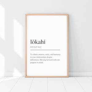 Lokahi Definition Print, Hawaiian Wall Art, Unity Definition Decor, Inspirational Art, Minimalist Wall Decor, Hawaiian Values