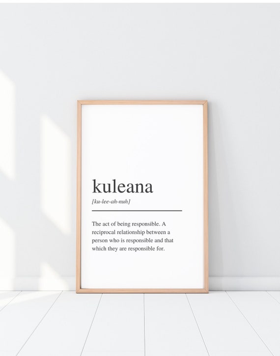 Kuleana Definition Print, Hawaiian Wall Art (digital Download) - Etsy