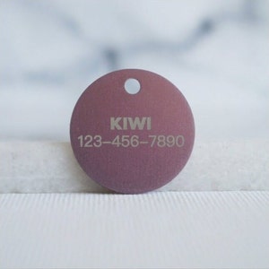 Engraved Colored Metal Pet Tag: Custom Dog Cat ID