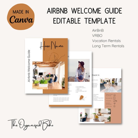 Boho Airbnb VRBO Long Term Rentals Vacation Rentals Canva Etsy