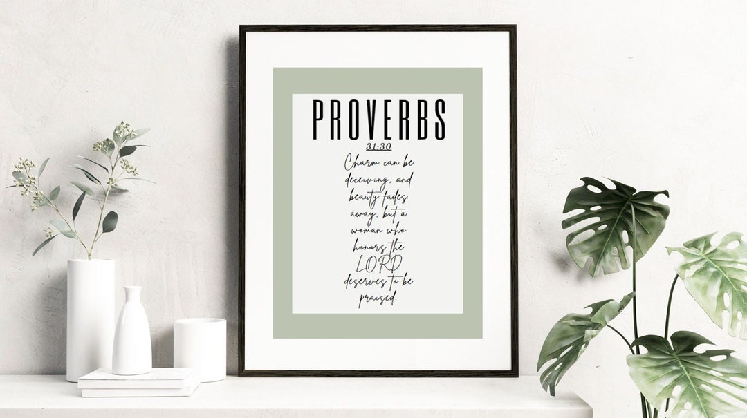 Proverbs 31:30 | Digital Art | Instant Download | Wall Art - Etsy