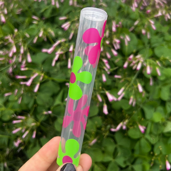 Pink and Green Groovy Flower Tube