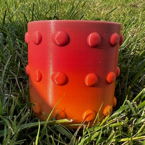 Maceta con degradado naranja a rojo de 4&quot;