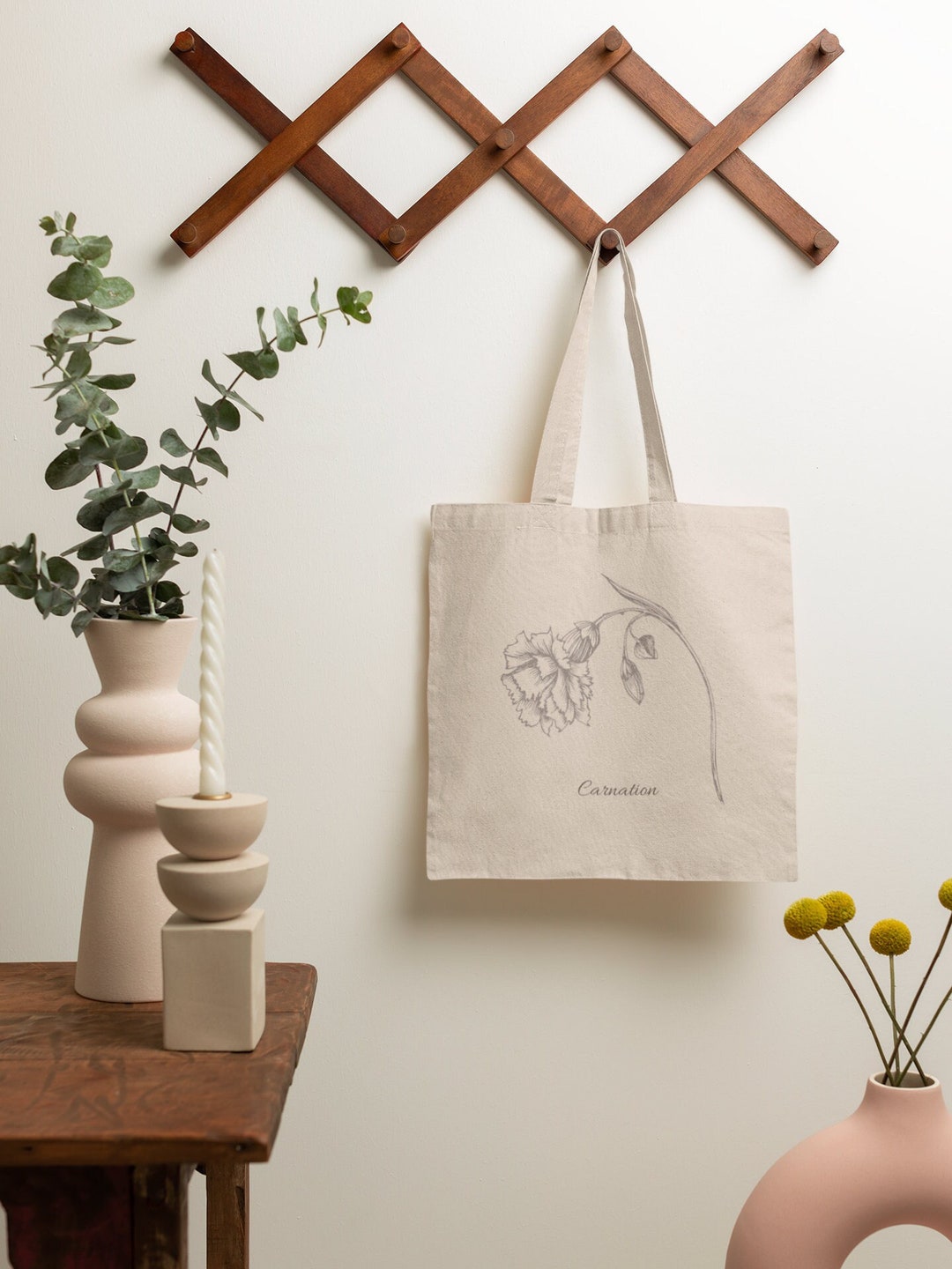 Carnation Lily Regular Quilted Tote Bag main image 1