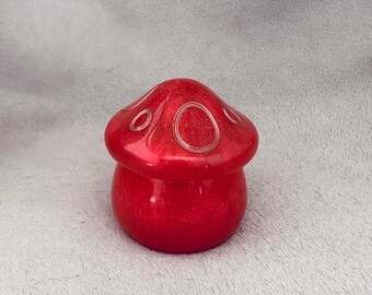 Mushroom Storage Trinket Box  Red