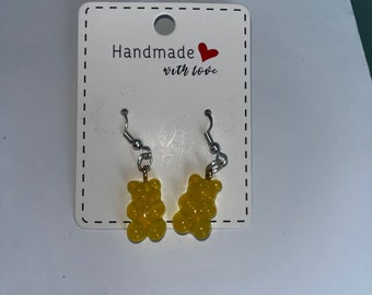 Yellow gummy bear earrings