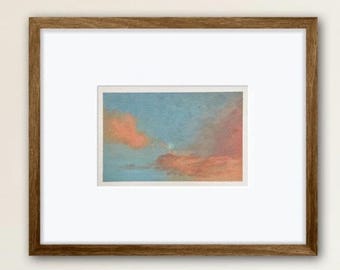 印象派風雲風景画、オリジナル油絵、6×8インチ、キャンバスパネルに