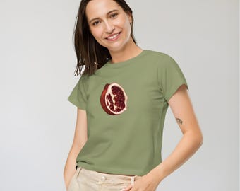 Pomegranate High-Waisted Cotton T-Shirt