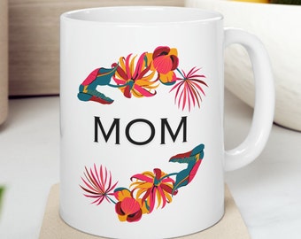 Mama Becher, Mama Becher, Geschenk für Mama, Muttertagsgeschenk, Geschenk für sie, Keramikbecher 11 Unzen, Mama & Blumen Becher