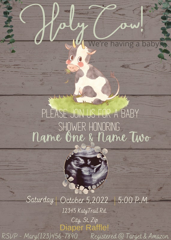 Holy Cow Invitations Etsy