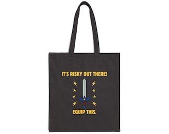 Es arriesgado ahí fuera. Equipa esta bolsa de lona de algodón: gráfico retro, regalo para gamers.