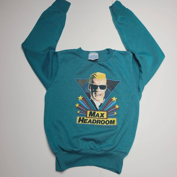 Vintage 80's Max Headroom Kid's Boy's Size Medium Made in USA Sweatshirt Rare